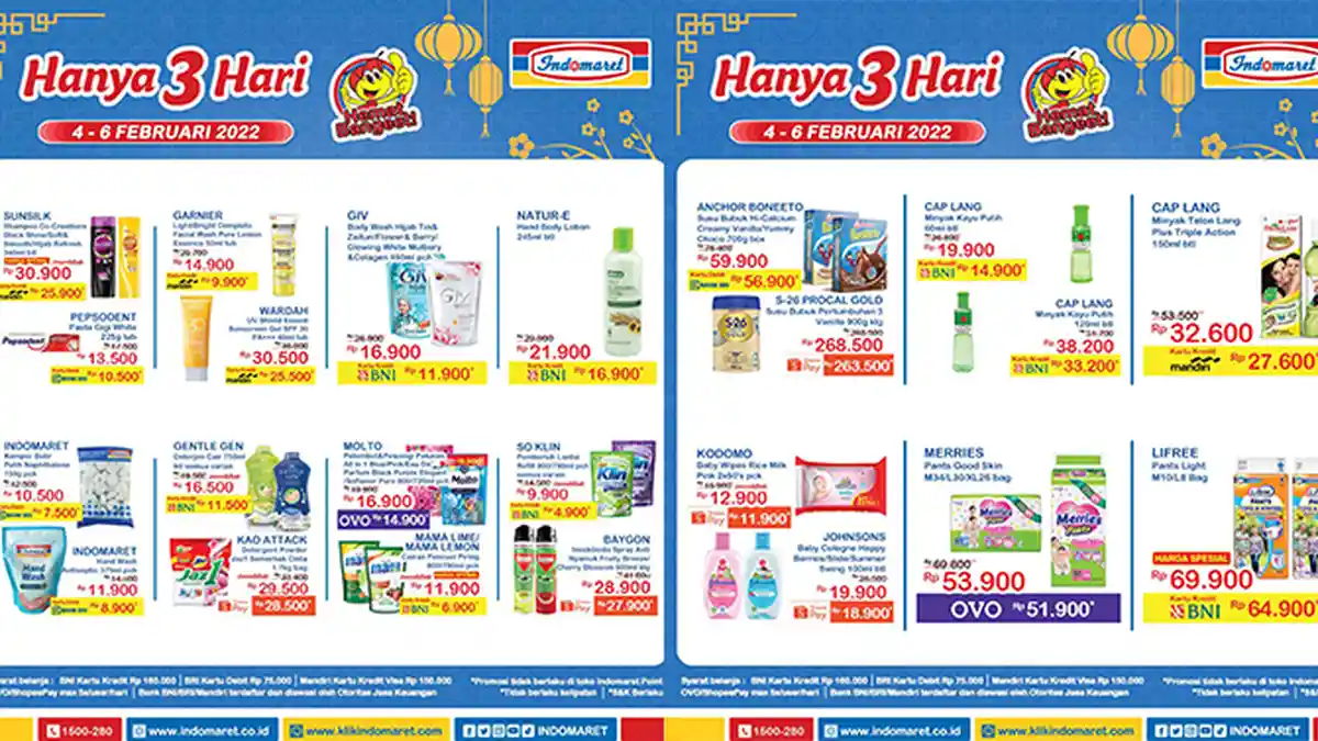 PARADE DISKON, Promo Indomaret 5 Februari 2022, Face Wash Garnier Rp9.900, Diapers Murah