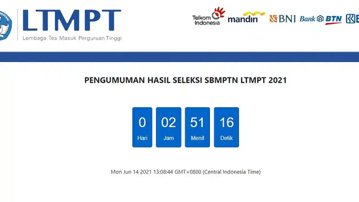 Cek Hasil SBMPTN 2021 Hari Ini mulai Pukul 15.00 WIB atau 16 WITA, Berikut Link Pengumumannya