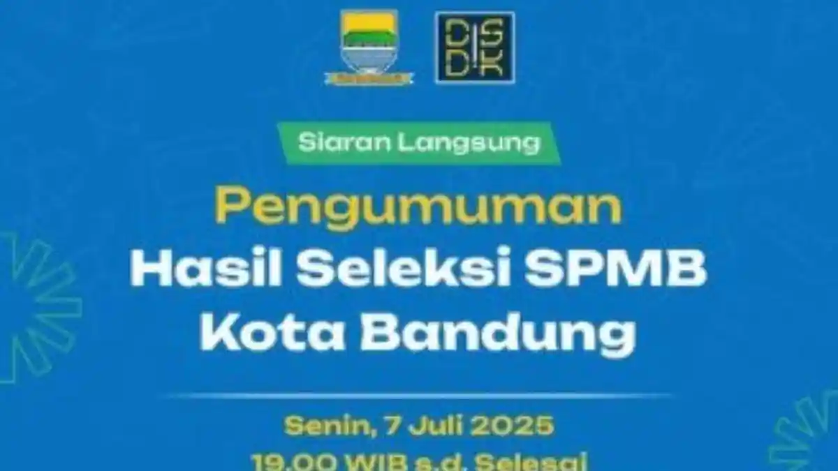 Siap-siap Pengumuman SPMB Kota Bandung 2025 SD dan SMP Malam Ini, Cek Link Hasil Seleksinya