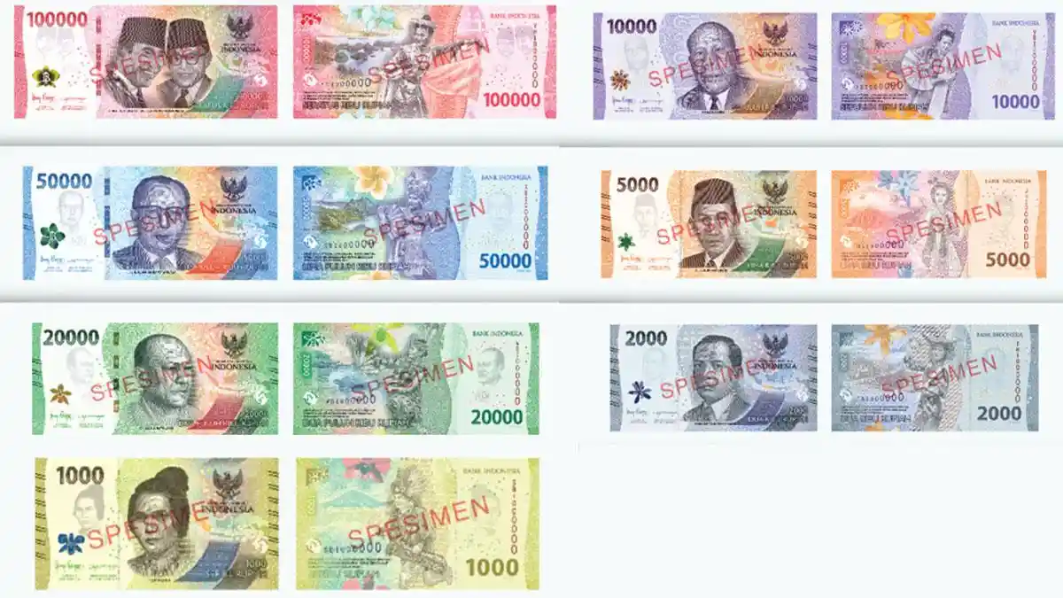Penampakan Rupiah Uang Kertas Baru dari Bank Indonesia Tahun Emisi 2022, Sulit Dipalsukan