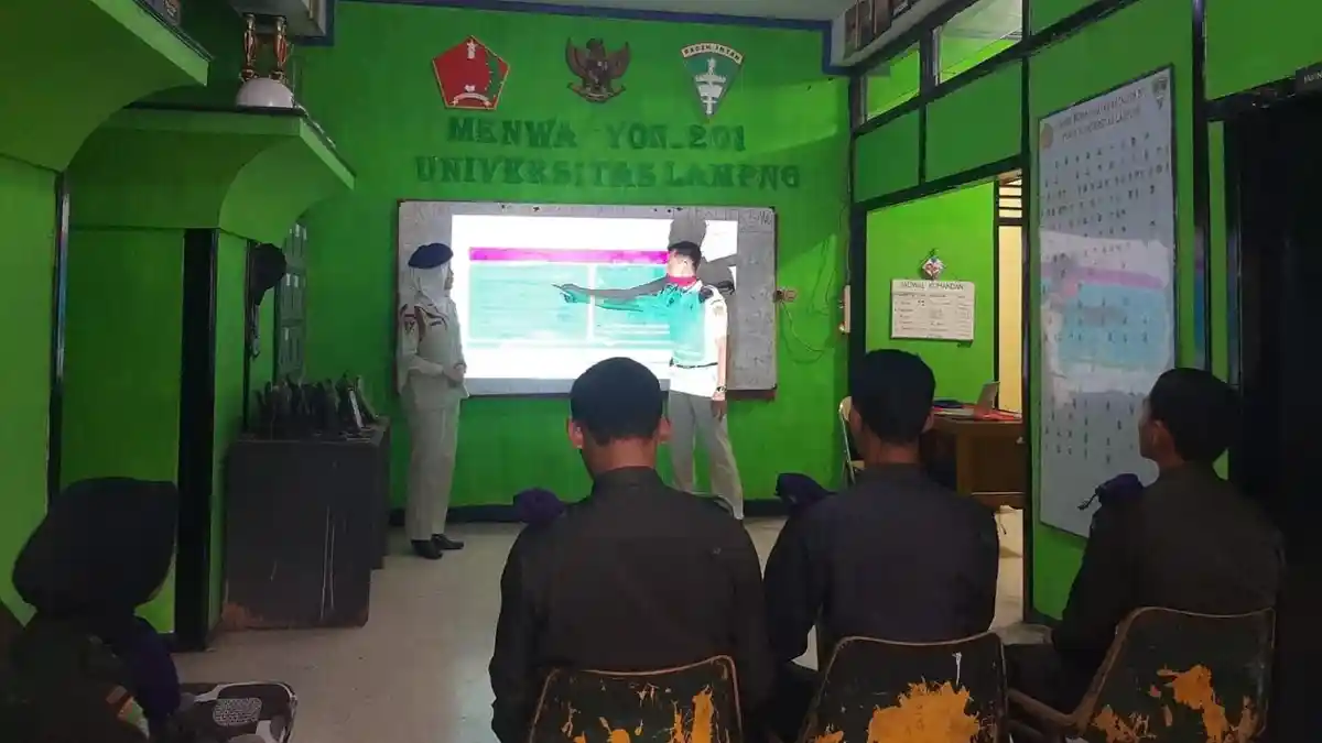 Menwa Batalyon 201 Unila Laksanakan Kursus Dinas Staf