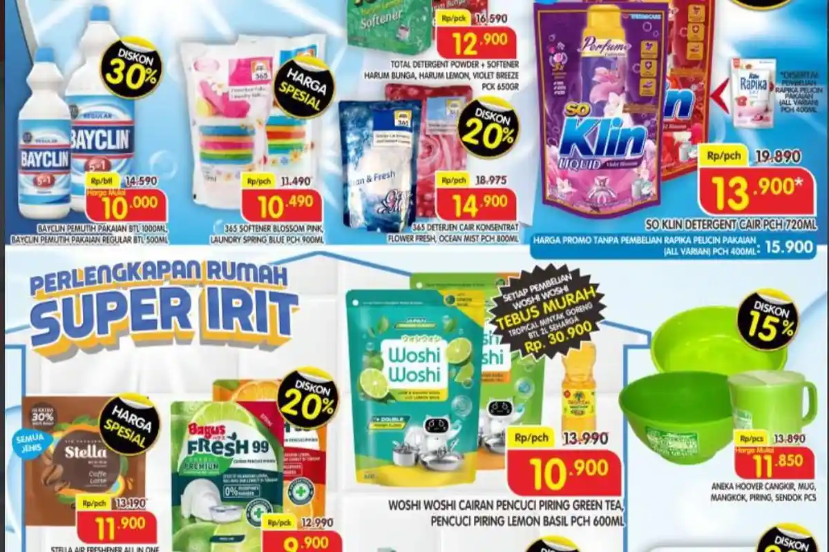 PROMO JSM Superindo Hypermart Indomaret 26-28 Januari 2024: Kamper Toilet Rp14.400 Bayclin Rp10rb