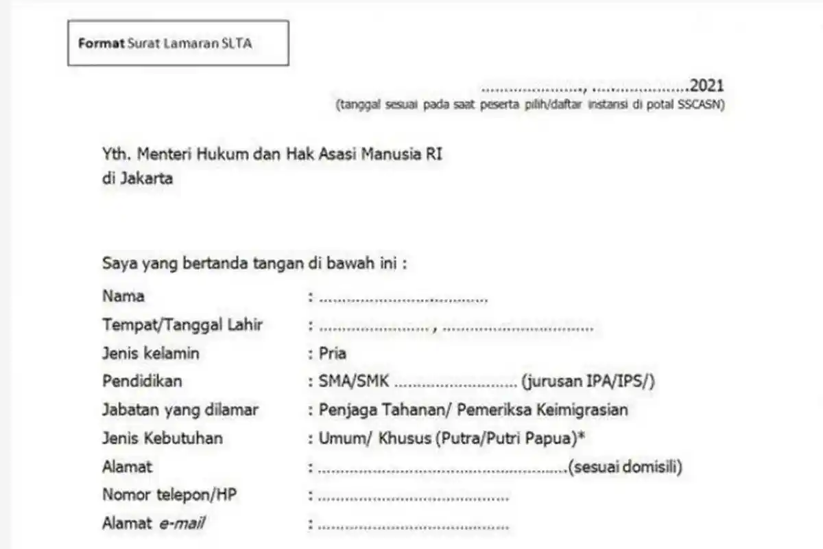 Contoh Format Berbagai Surat Pelengkap CPNS 2024 untuk Putra/Putri Papua dan Papua Barat