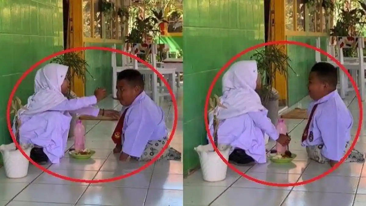 Viral Kisah Reski, Bocah SD Disabilitas Disuapi Temannya, Kasihan Ternyata Sudah Anak Piatu