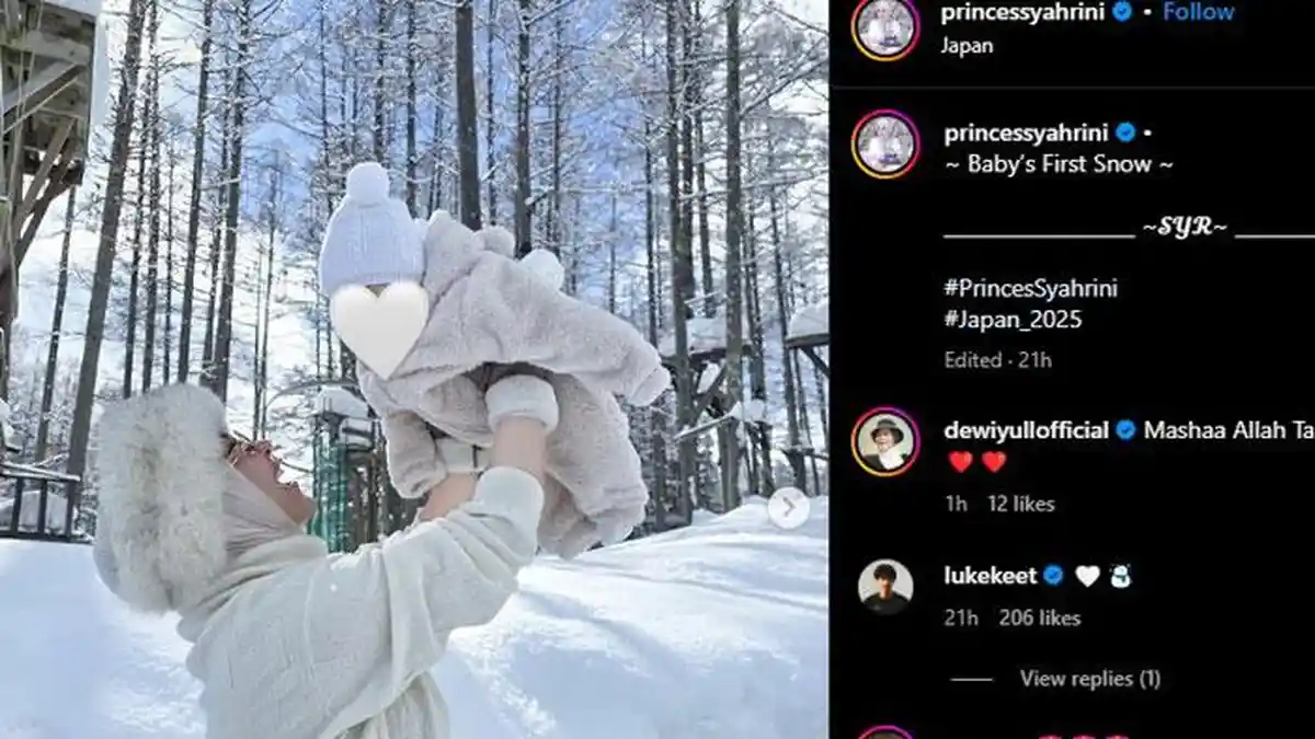 Syahrini dan Reino Barack Kenalkan Salju Pertama ke Baby R ...