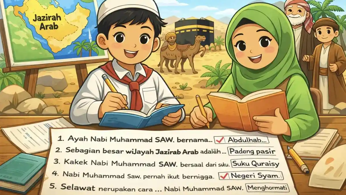 Latihan Kuuji Kemampuanku PAI Kelas 3 SD Halaman 131 <a href='https://trends.tribunnews.com/tag/kurikulum-merdeka' title='Kurikulum&nbsp;Merdeka'>Kurikulum&nbsp;Merdeka</a>, Arab Pra-Islam