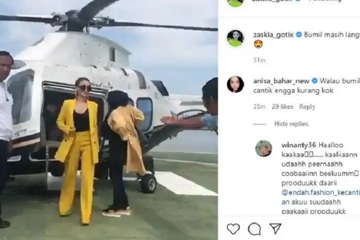 Perut Zaskia Gotik Jadi Sorotan saat Istri Sirajuddin Mahmud Pamer Video Turun dari Helikopter