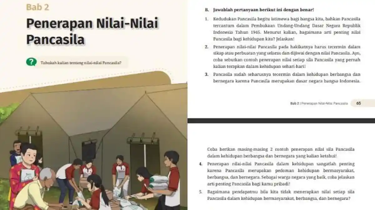 Kunci Jawaban Pendidikan Pancasila Kelas 7 Kurikulum Merdeka Halaman 65-66 Uji Kompetensi Bab 2