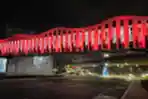 Lampu JPO Senen Serupa dengan Warna Bendera Palestina