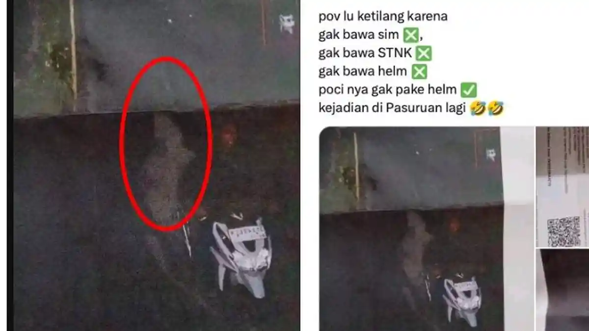 Viral Pria di Pasuruan Kena e-Tilang Gara-gara Bonceng Sosok Pocong Tak Pakai Helm