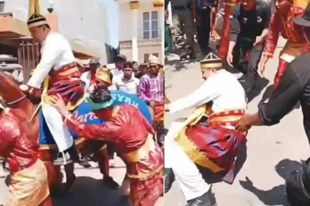 VIRAL Calon Bupati di Dompu Terjatuh Saat Menunggang Kuda Menuju Pendaftaran ke KPU