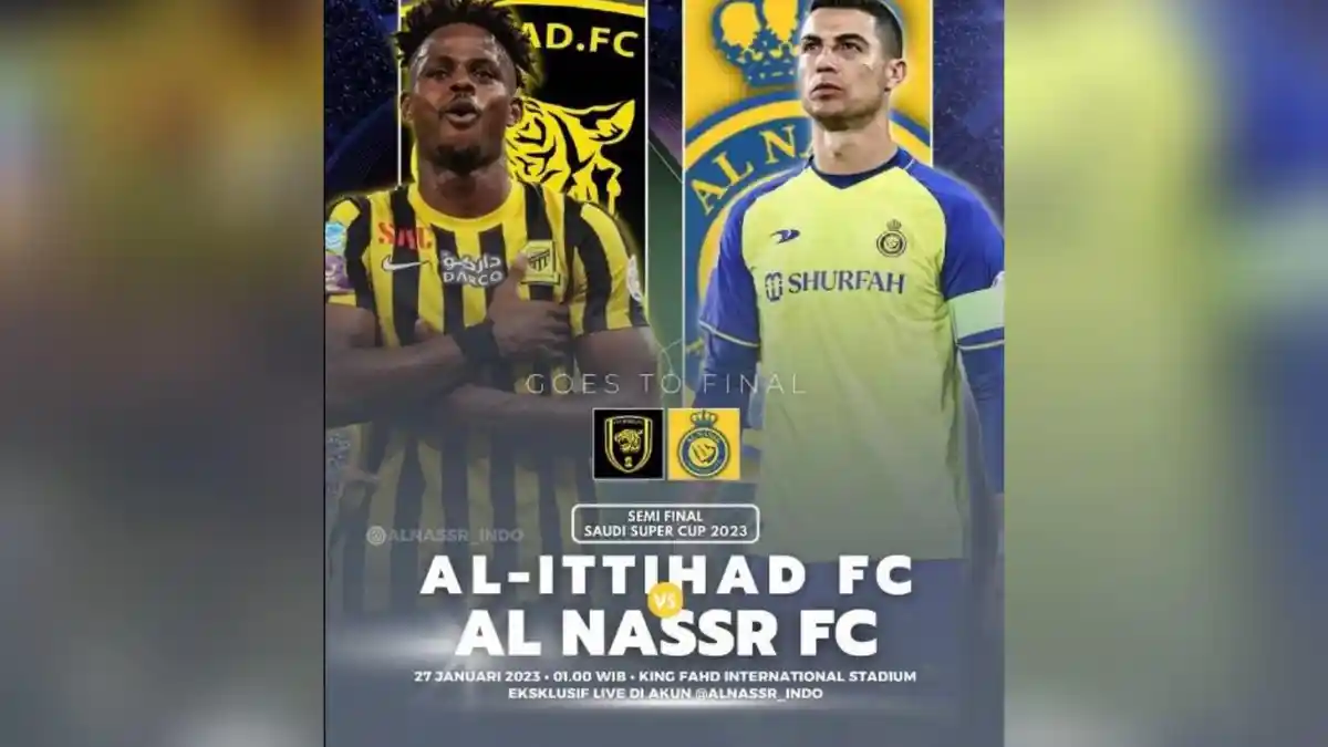 Cara Nonton Live Streaming Al Nassr vs Ittihad, Debut Cristiano Ronaldo di Piala Super Saudi 2023