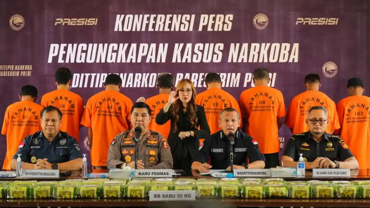 Penyelundupan 50 Kg Sabu-sabu ke Indonesia Digagalkan, Polisi Tetapkan 10 Tersangka