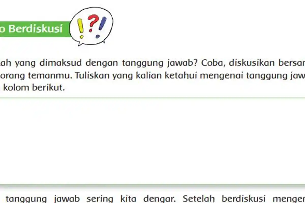 KUNCI JAWABAN Tema 6 Kelas 6 SD Halaman 84, Soal Apakah yang Dimaksud dengan Tanggung Jawab?