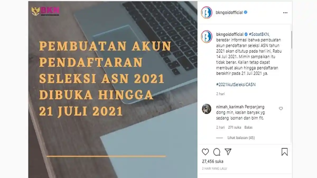 Hoaks Pembuatan Akun CPNS 2021 Sudah Ditutup, Masih Bisa Dilakukan hingga Pendaftaran Ditutup