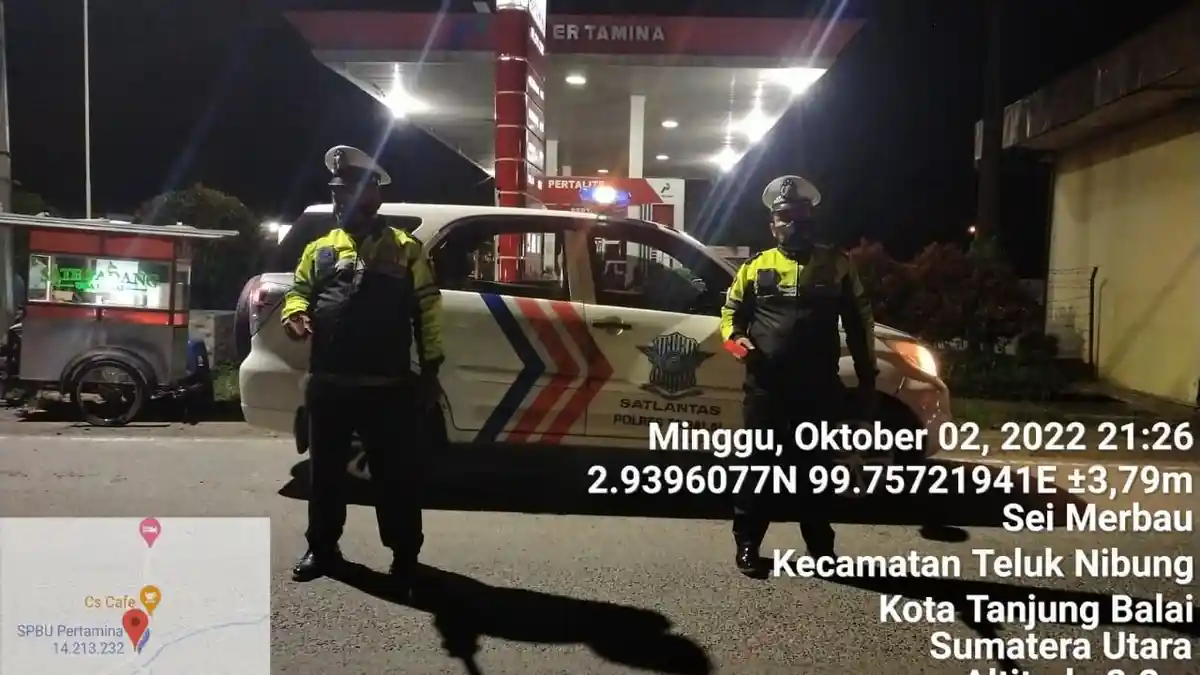 Satlantas Polres Lakukan Patroli ke SPBU Tanjungbalai