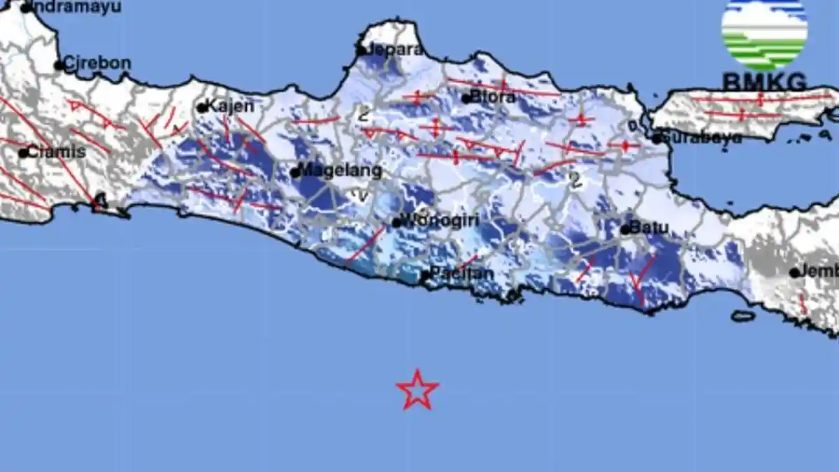Gempa Bumi Magnitudo 5.0 Guncang Wilayah Selatan Jawa Tengah