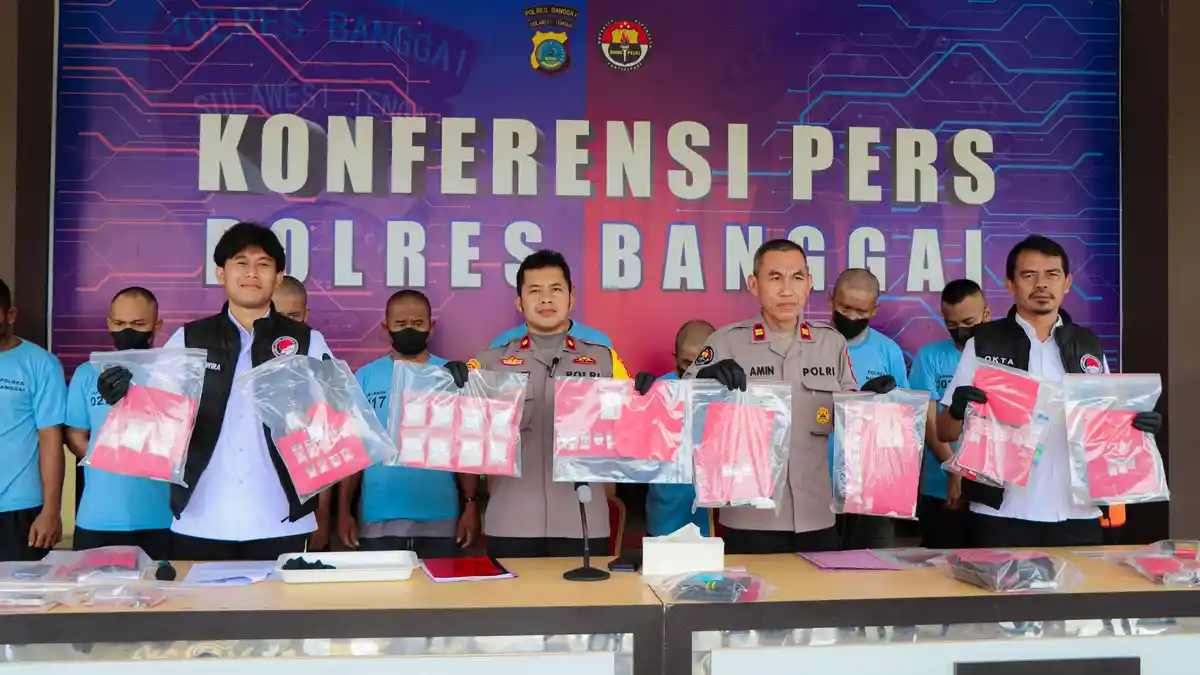 Polisi Ungkap Peredaran Narkoba di Banggai, Tangkap 26 Tersangka, Sita 497 Gram Sabu