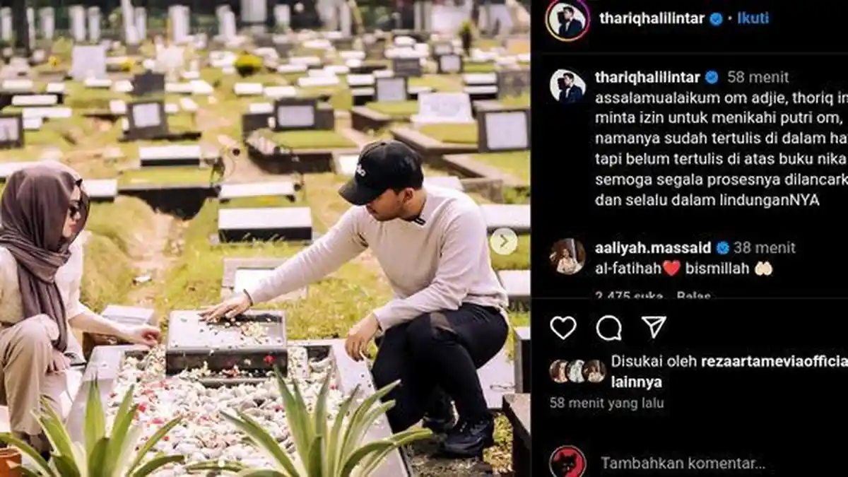 Serius Nikahi Aaliyah Massaid, Thariq Halilintar Ziarah ke Makam Adjie Massaid, Begini Kata Netizen
