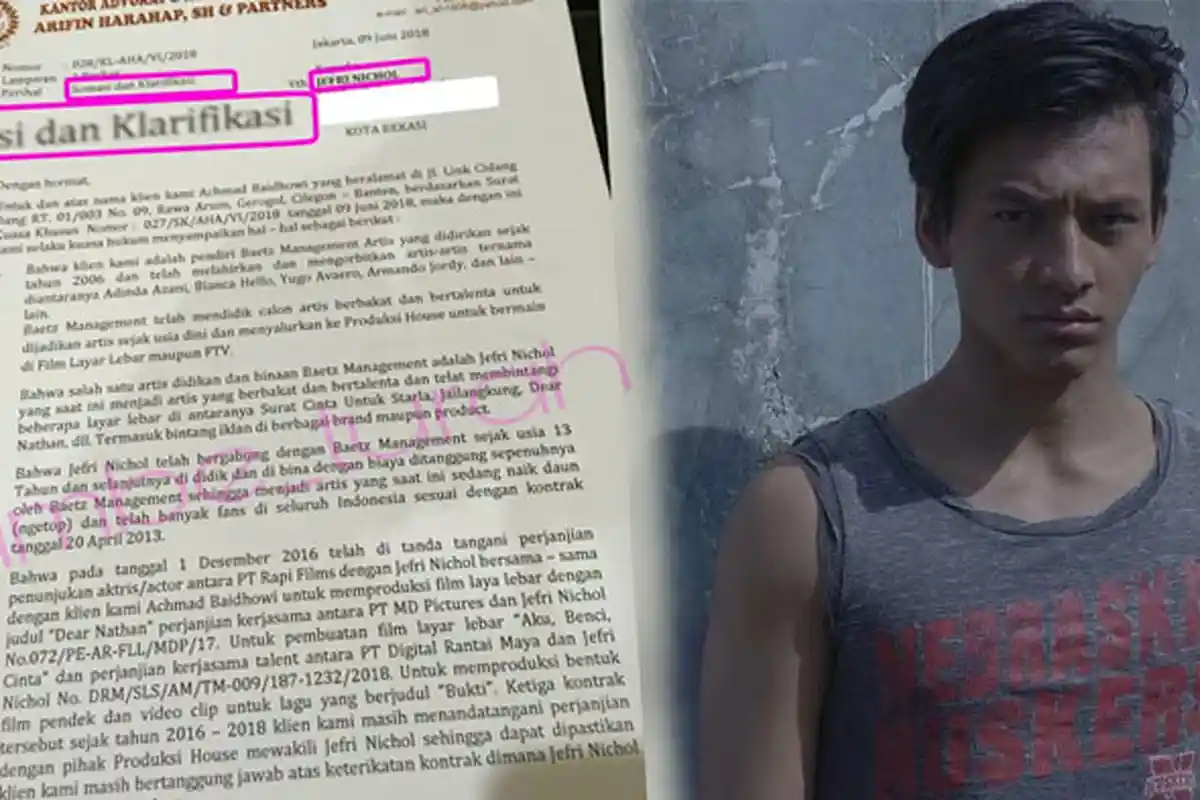 Tanggapan Ibunda Jefri Nichol Terkait Surat Somasi yang Beredar, Kontrak Sudah Selesai Sejak Lama?