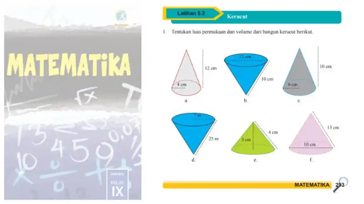 Kunci Jawaban Matematika Kelas 9 Halaman 293 Kurikulum 2013, Latihan 5.2