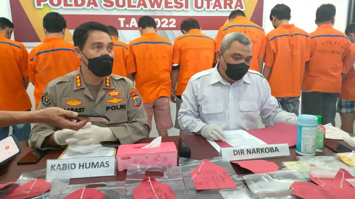 Selama Bulan Maret 2022 Polda Sulut Ringkus 13 Pelaku Narkotika
