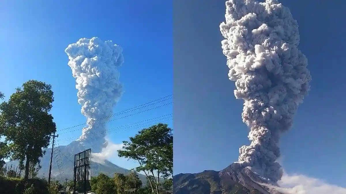 Gunung Merapi Meletus Freatik 2 Kali, Status Tetap Normal