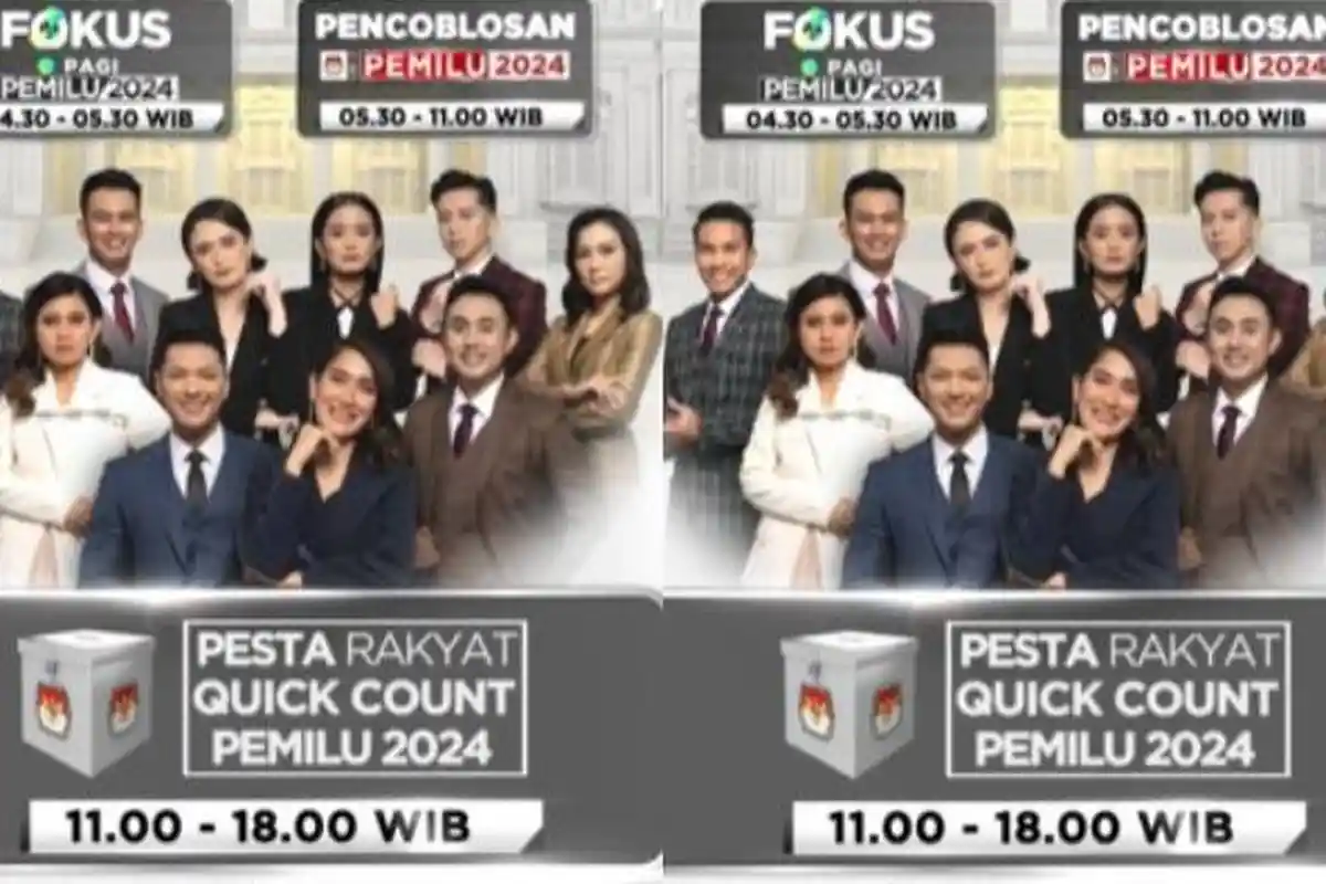 Jadwal Acara TV Rabu, 14 Februari 2024: Quick Count Pemilu 2024 di Indosiar, Arisan di TRANS 7