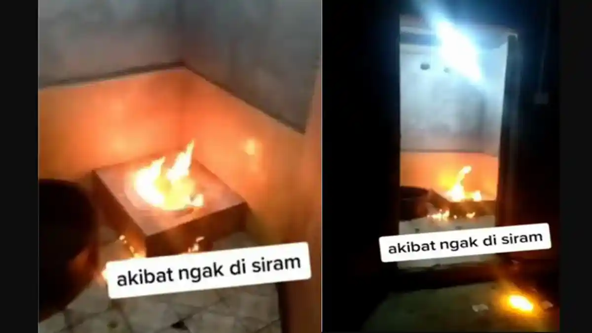 Viral Video WC Jongkok Keluarkan Api, Menjalar Hingga Keluar Kamar Mandi