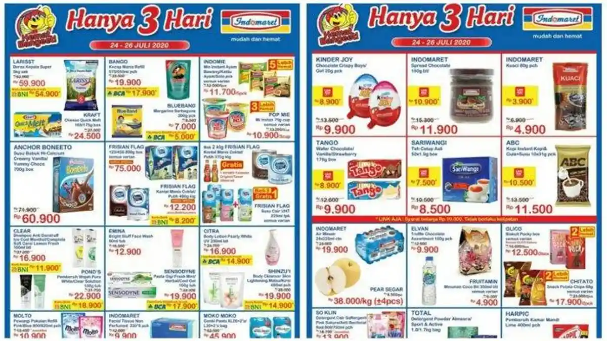 Promo JSM Indomaret 24-26 Juli 2020, Susu hingga Diapers Murah Banget hanya 3 Hari