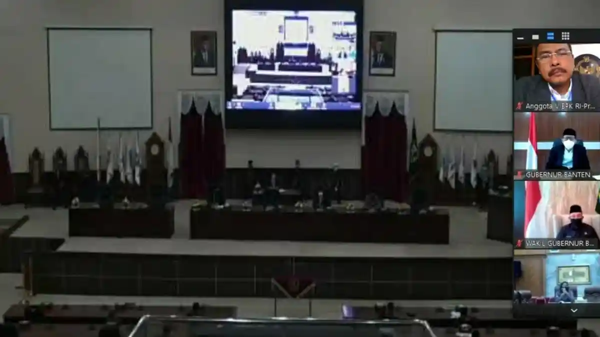 Untuk Pertama Kali LHP LKPD Provinsi Banten Diserahkan Lewat Video Conference