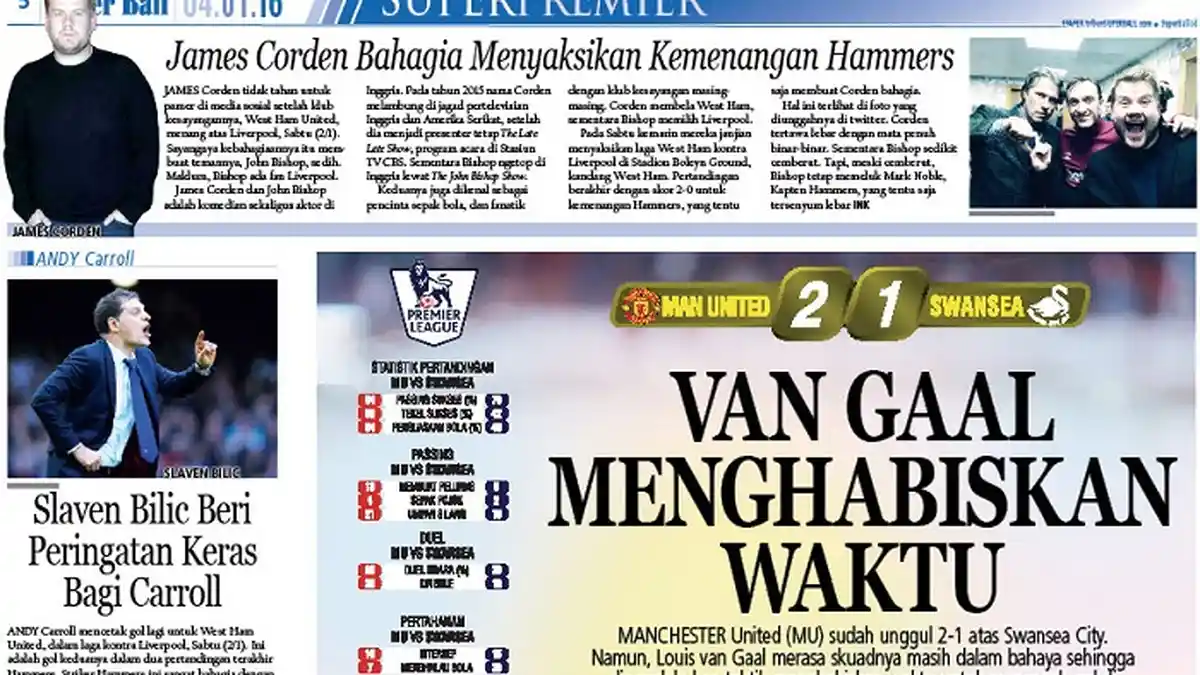 Louis Van Gaal Lakukan Taktik Habiskan Waktu