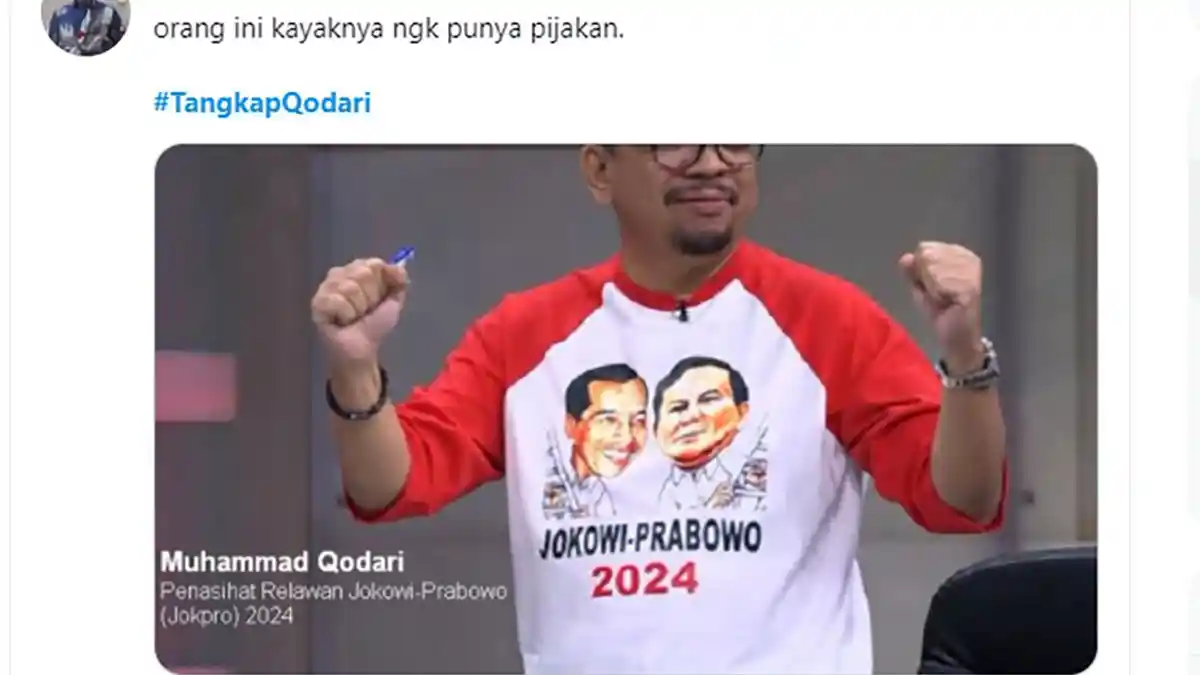 Usung Wacana Jokowi 3 Periode, Tagar 'TangkapQodari' Trending Topic di Linimasa Twitter