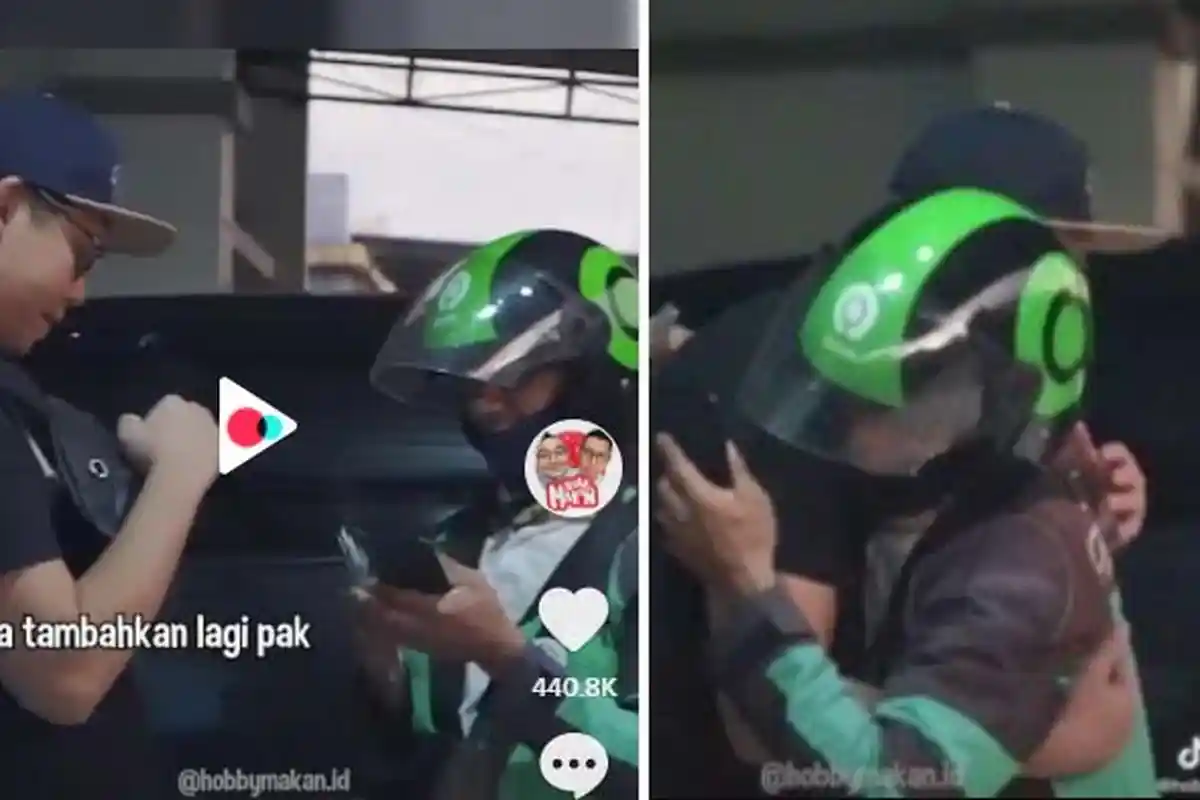 VIRAL Bapak Ojol Nangis Terima Segepok Uang, 'Ya Allah', sampai Nyaris Berlutut, Rezeki Tak Terduga