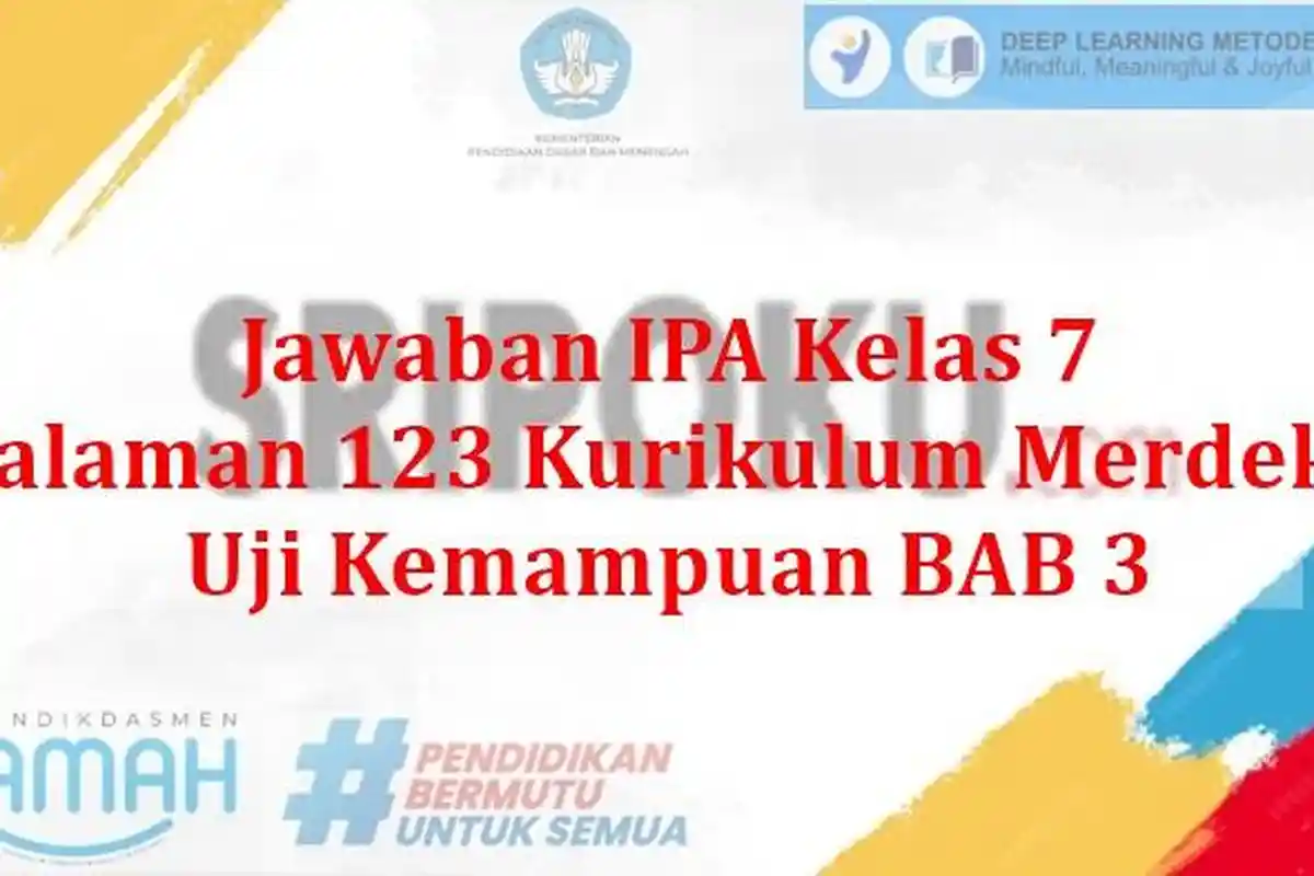 Jawaban IPA Kelas 7 Halaman 123 Kurikulum Merdeka, Uji Kemampuan BAB 3
