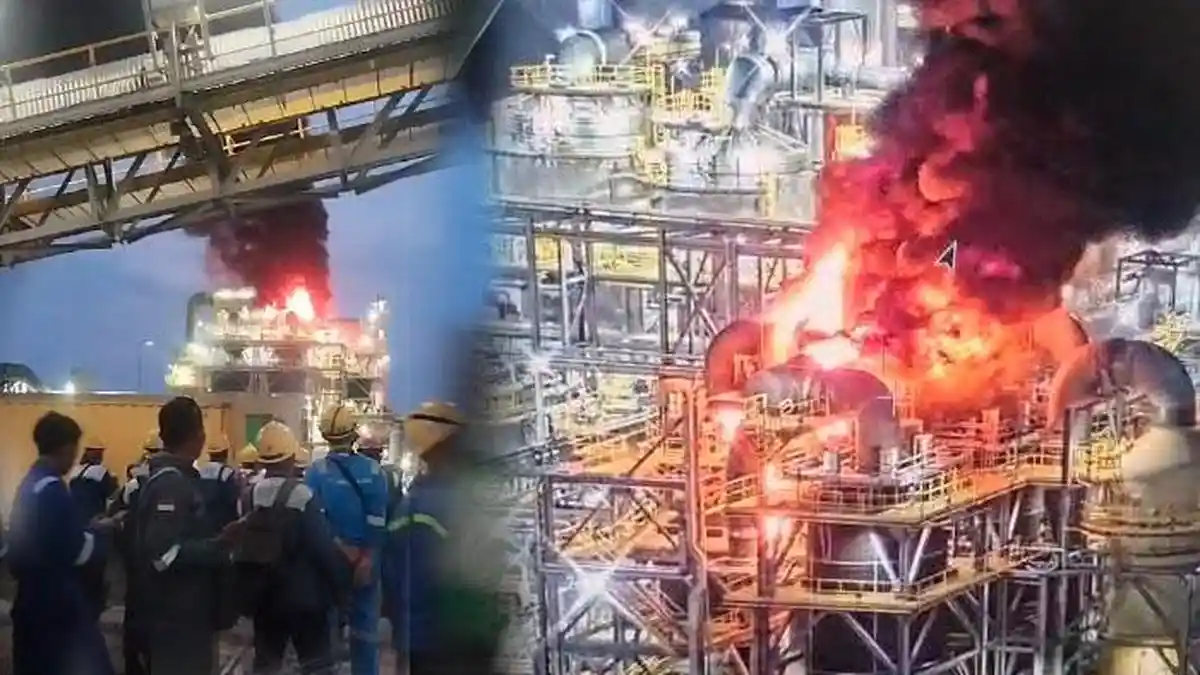 BREAKING NEWS : Smelter PT Freeport Indonesia di Gresik TERBAKAR, Terdengar Suara Ledakan Keras