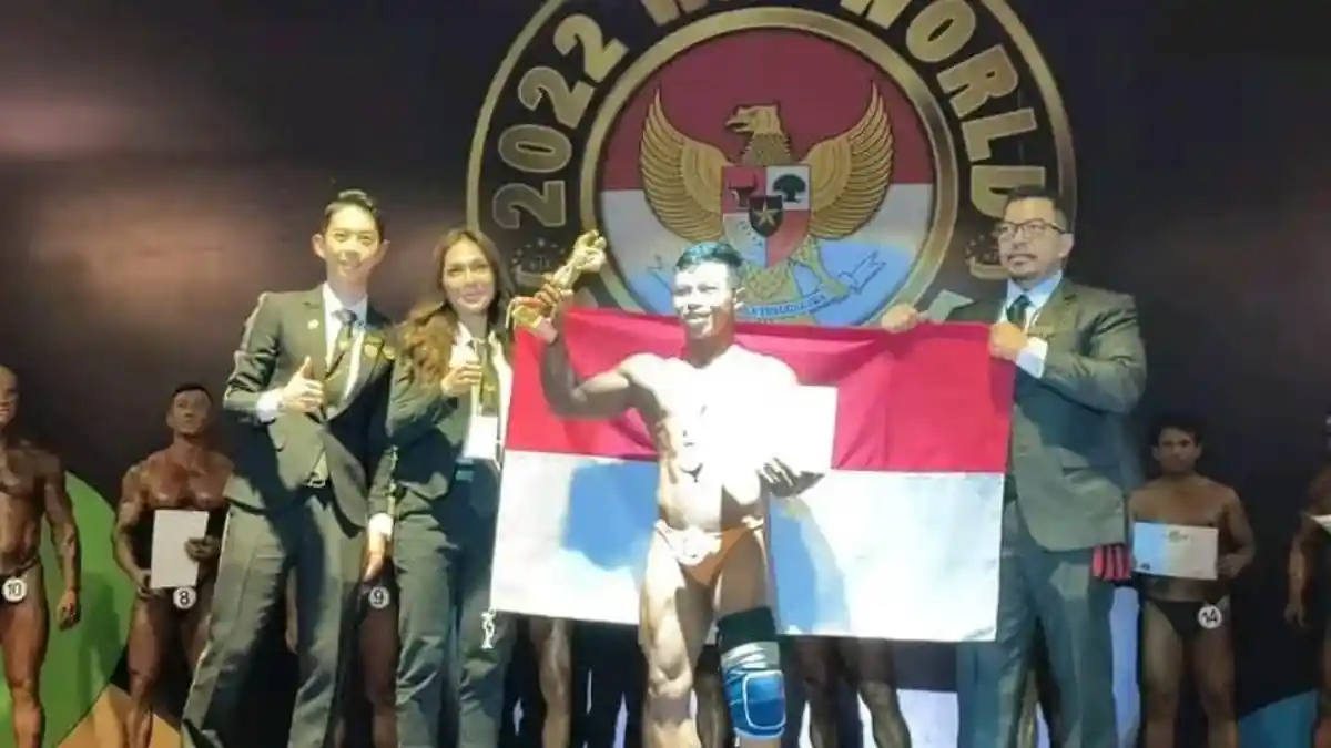 Binaraga Lampung Selatan Hamid Fahmi Juara 1 Internasional World Championship 2022