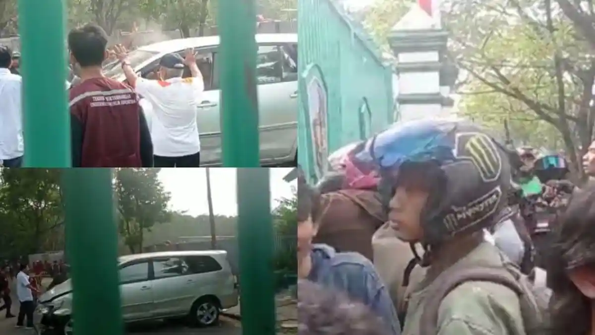 Beredar Video Mobil MPV Diamuk Massa di Kampus UMI, Polrestabes Makassar: Saya Cek