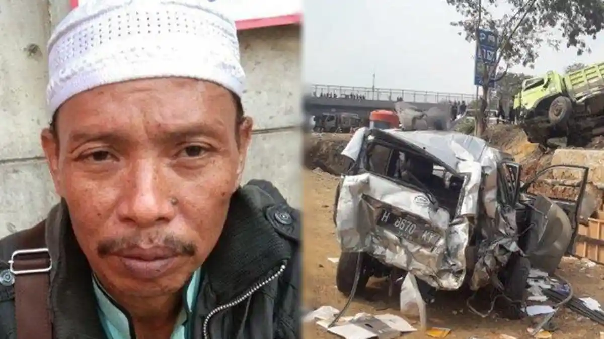 Mobil yang Dikendarai Suherman 'Terbang' Setelah Ditabrak dari Belakang, Penumpangnya Hanya Lecet