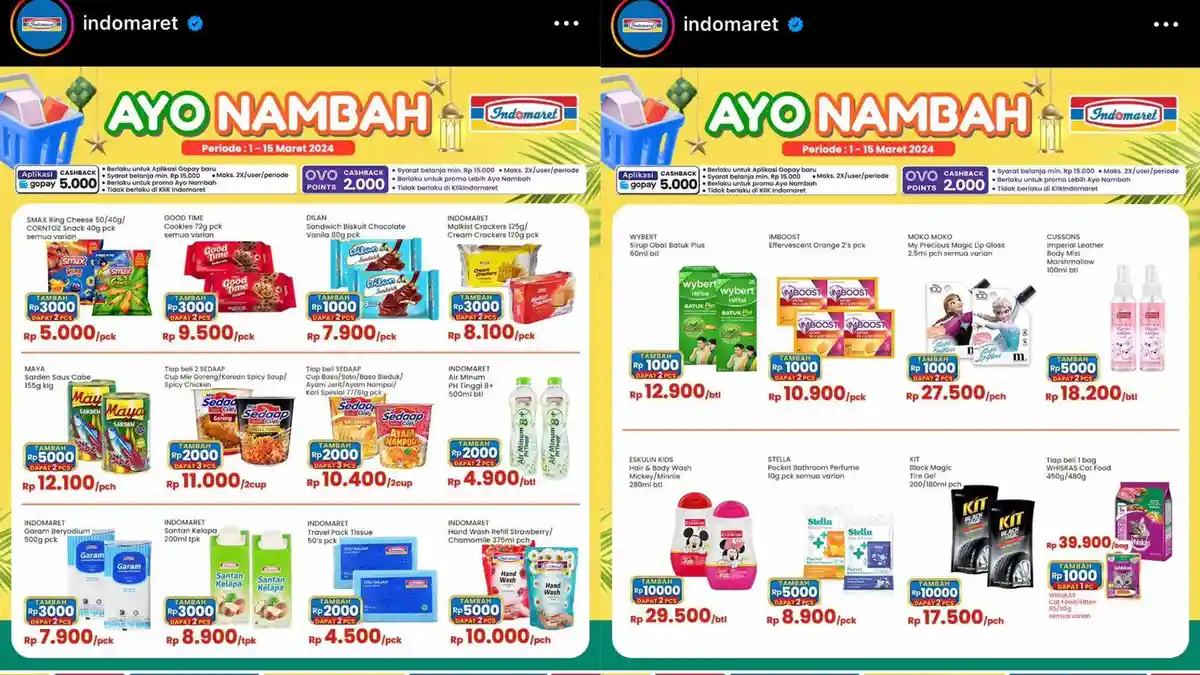 Cek Promo Indomaret Ayo Nambah Periode 1-15 Maret 2024, Diskon Tambah Rp 5.000 Dapat Sanden 2 Kaleng