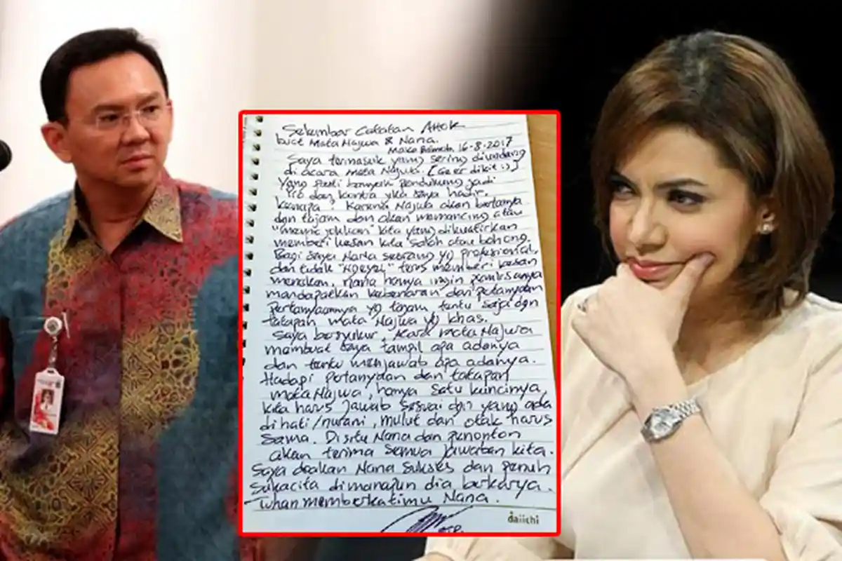 Bikin Heboh, Ini Isi Surat Ahok untuk Mata Najwa, Netizen Malah Salfok dengan Tulisannya