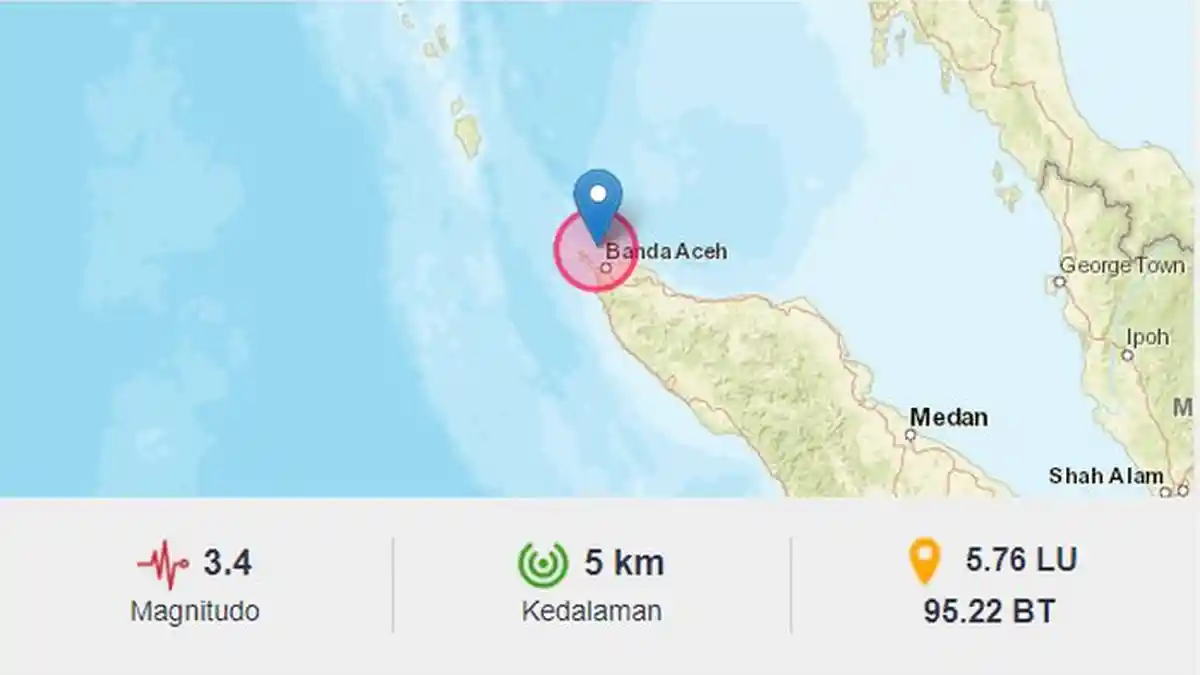 Gempa Terkini Guncang Kota Sabang Aceh, BMKG Imbau Waspada Gempa Susulan