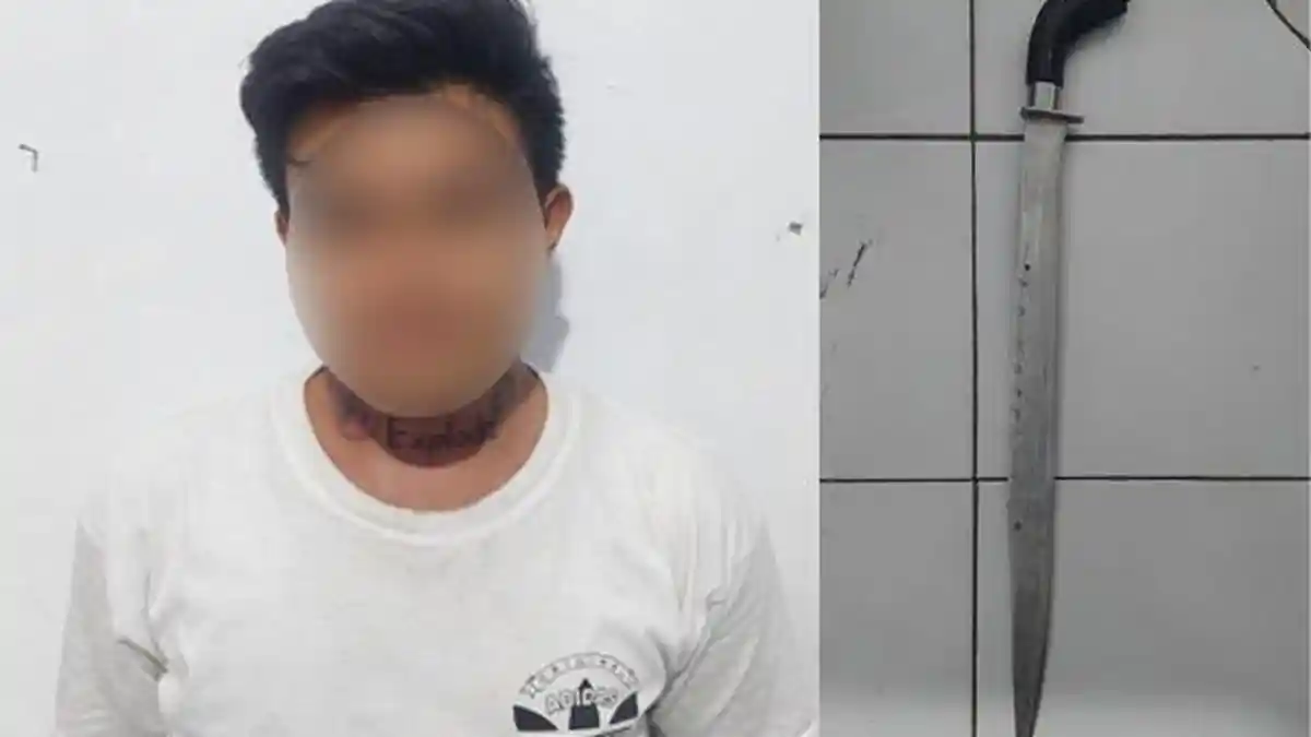 Sambil Jalan Bawa Pisau Badik, Pria di Bitung Sulawesi Utara Ditangkap Polisi