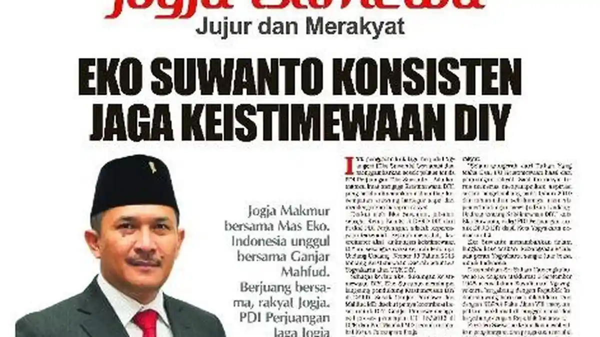 Eko Suwanto Konsisten Jaga Keistimewaan DIY