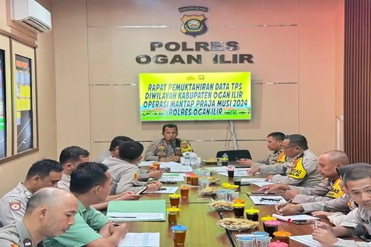 Persiapan Pilkada 2024, Polres Ogan Ilir Gelar Rapat Pemutakhiran Data 667 TPS