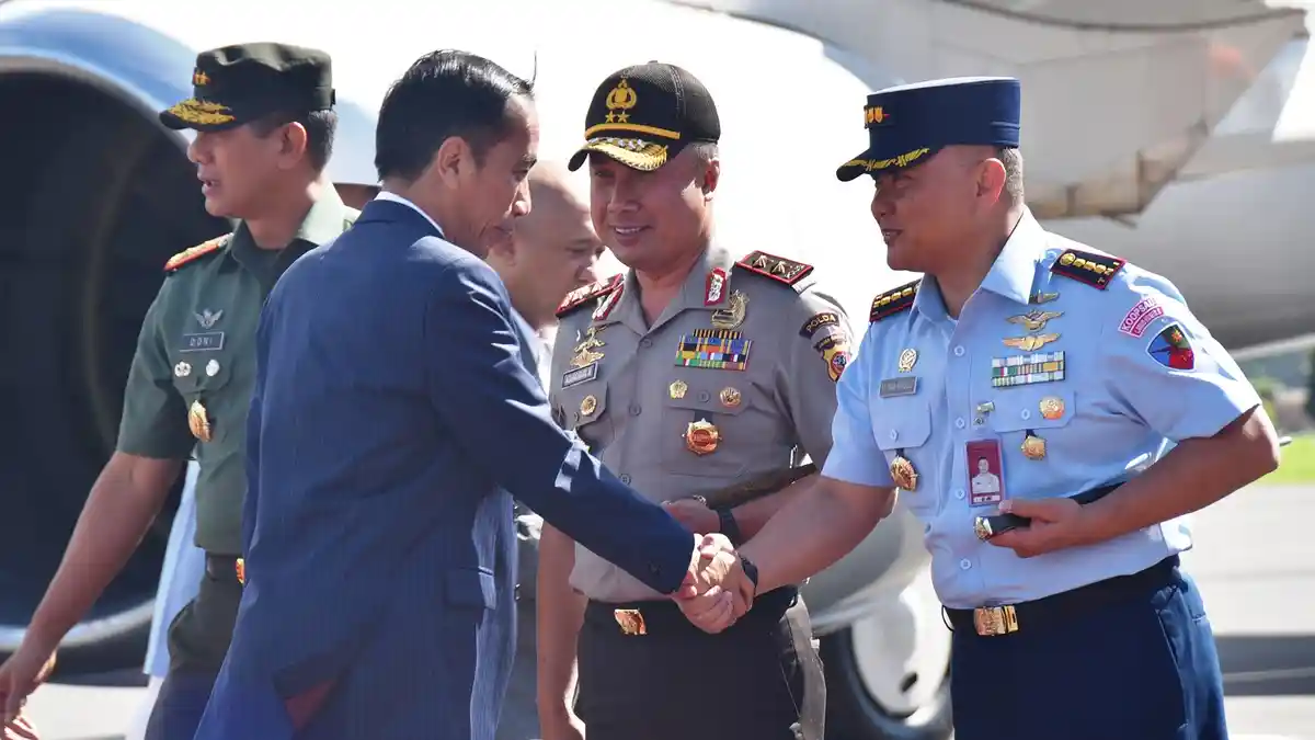 Danlanud Husein Satranegara Sambut Kedatangan Presiden Jokowi