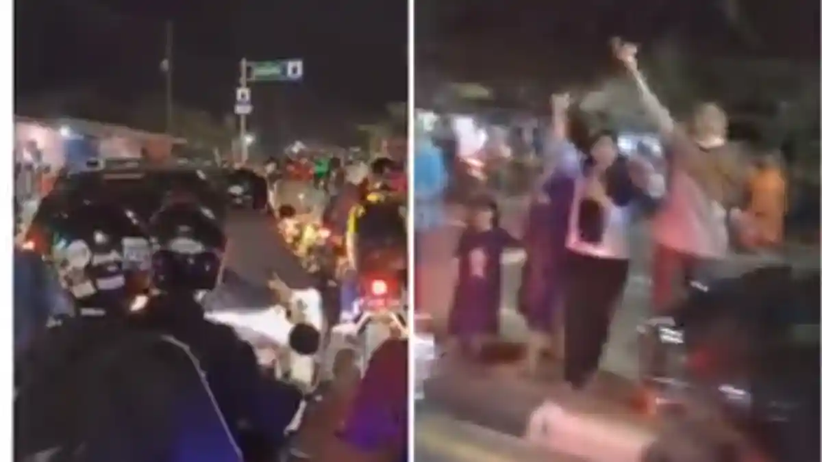 Viral Video Warga Bersorak-sorai Semangati Pemudik di Tengah Jalan Raya
