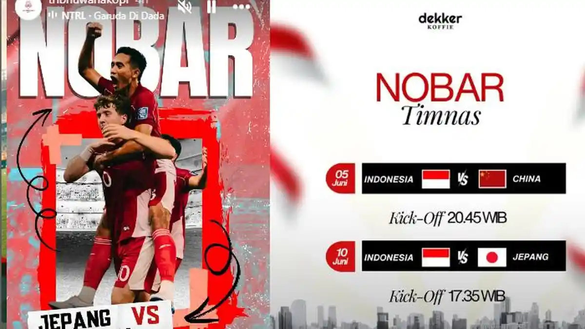 Daftar Lokasi Nobar Timnas Indonesia Vs Jepang di Malang Surabaya Sidoarjo dan Sekitarnya