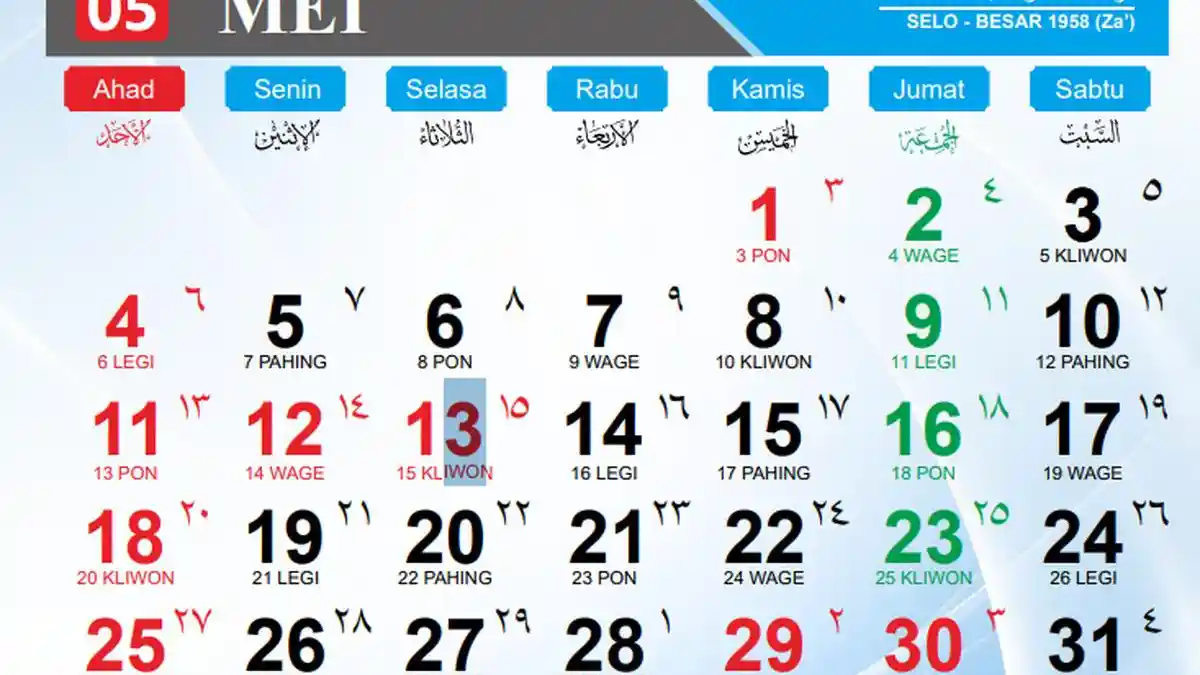 Daftar Libur Kalender Mei 2025 Resmi SKB 3 Menteri, Tanggal Libur, Cuti Bersama, dan Long Weekend
