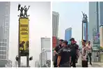 5 Fakta Evakuasi Greenpeace di Bundaran HI: Aktivis Turun dengan Tali Sling dan Dibawa Polisi